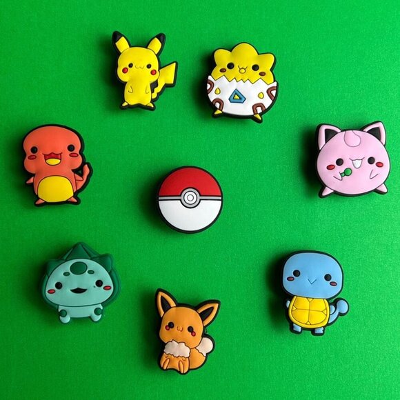 Pokemon Accessories - Pokemon Crocs Shoe Charms Set of 8 - jibbitz Charms